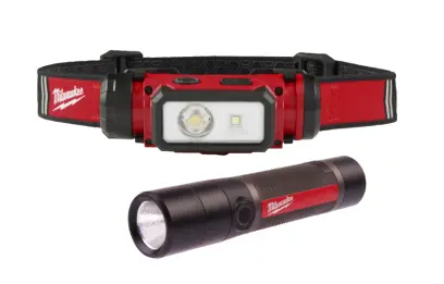 Aku čelová svítilna/lampa a tužková svítilna Milwaukee FMHL2LED-302, TRUEVIEW LED osvětlení, 2x aku L4 B3, 4933499300 (MI4933499300)